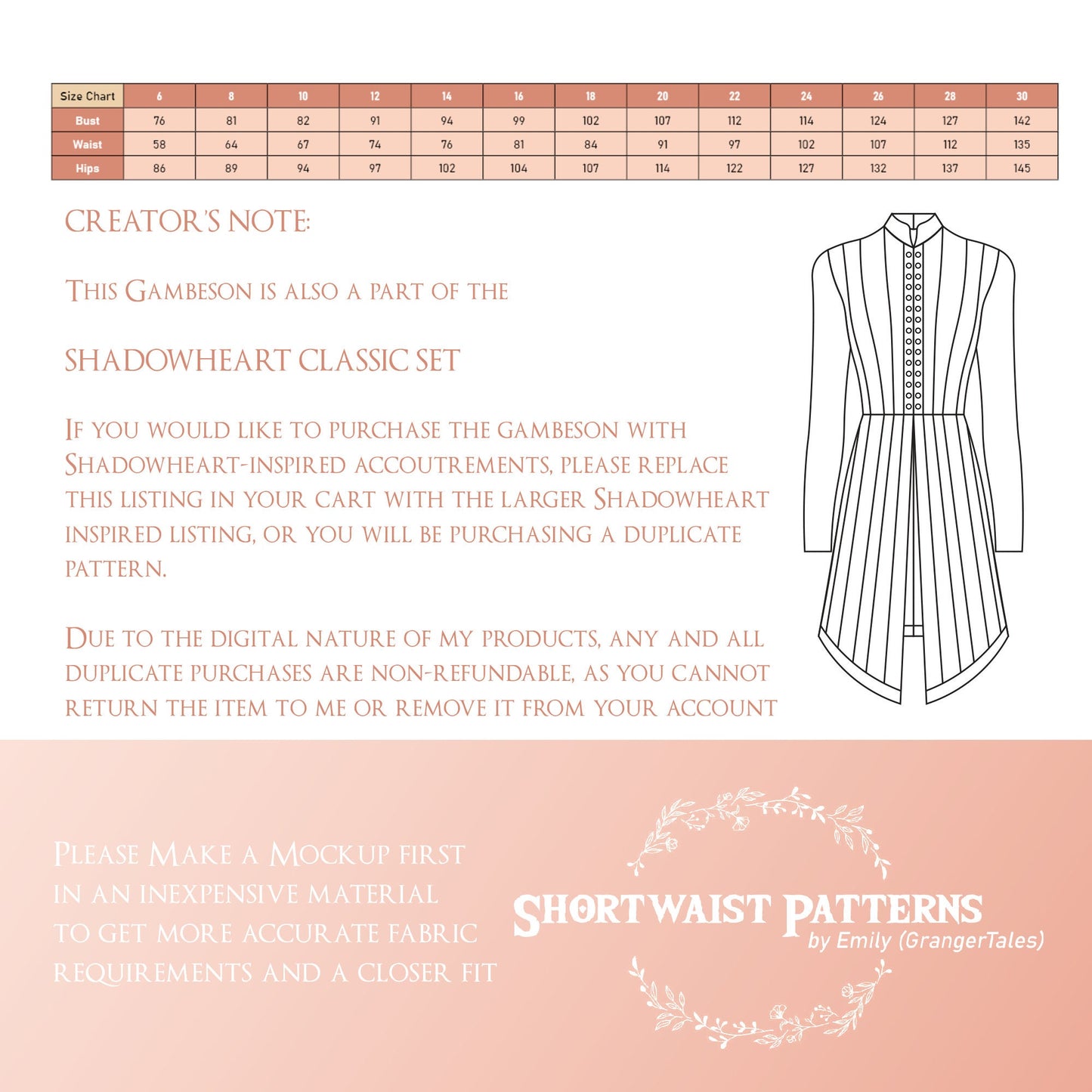 Basic Fantasy Gambeson | PDF Pattern Sizes 6-30