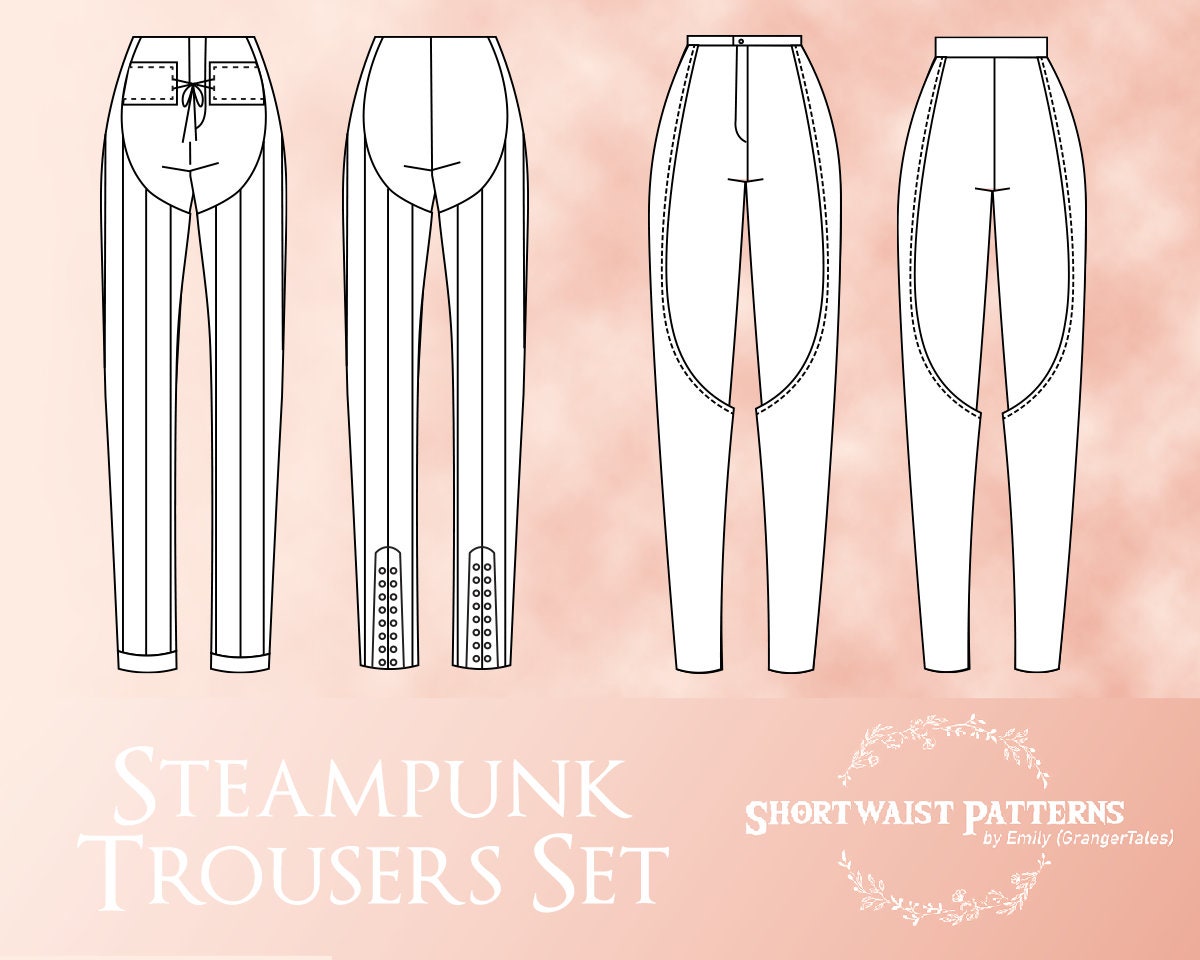 Steampunk Trousers & Chaps Set | PDF Pattern Sizes 6-30